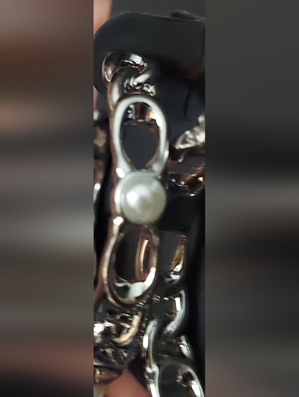 COACH Silver-Tone Hoop Earrings with Pearl Accents - Picture 5 of 6